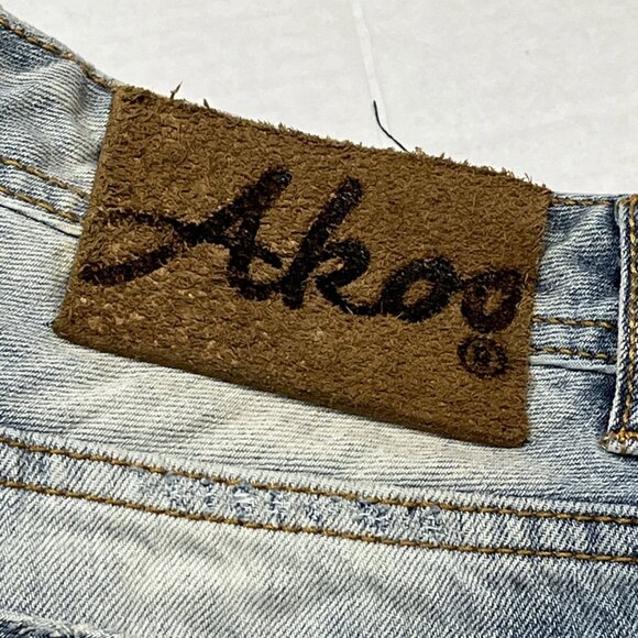 Akoo Jeans Men 36 No Rivals Distressed Patches Paint Splatter Hip Hop Streetwear - Picture 14 of 14